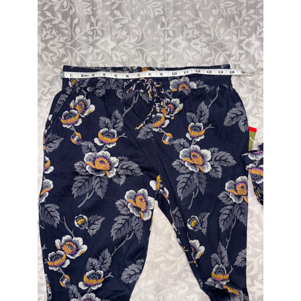 Vera Bradley Navy Floral Garden Cotton Pajama 2 Piece Set Women's Medium (B29) - Picture 8 of 13